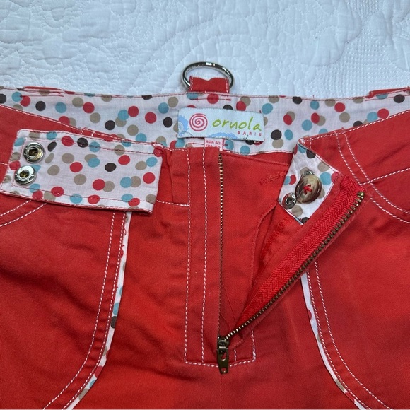 Oruola Wide Leg Low Rise Pants. Size: 32. Color: Orange. - Picture 4 of 8